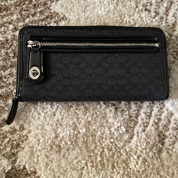 Coach Handbags - Coach Black Wallet with Silver Zipper